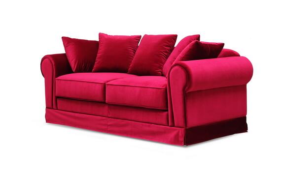 Fashion Linen Fabric 3 Seater Sofa 18 `` لردهة الفندق ، البتولا / الخشب الرقائقي 0