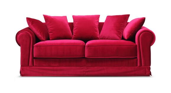Fashion Linen Fabric 3 Seater Sofa 18 `` لردهة الفندق ، البتولا / الخشب الرقائقي 1