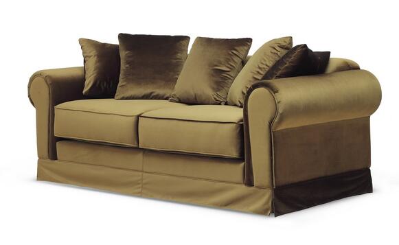 Fashion Linen Fabric 3 Seater Sofa 18 `` لردهة الفندق ، البتولا / الخشب الرقائقي 3