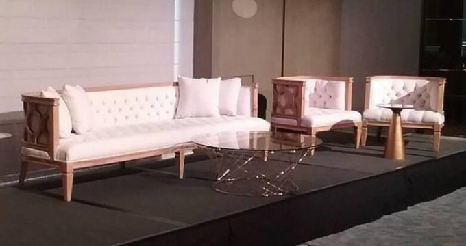 منجد غرفة الطعام الحديثة النسيج الكراسي خشب البلوط النمط الفرنسي صديقة للبيئة 1