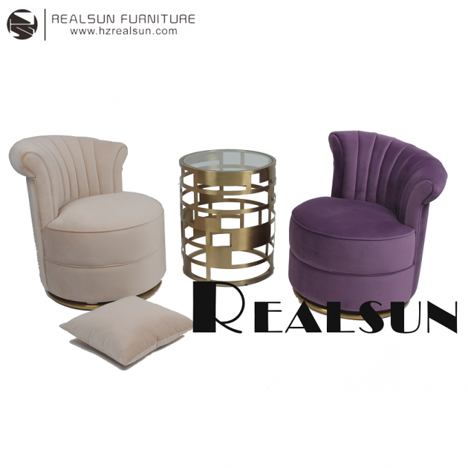 Home Velvet Fabric H75cm كرسي أريكة لغرفة المعيشة 2