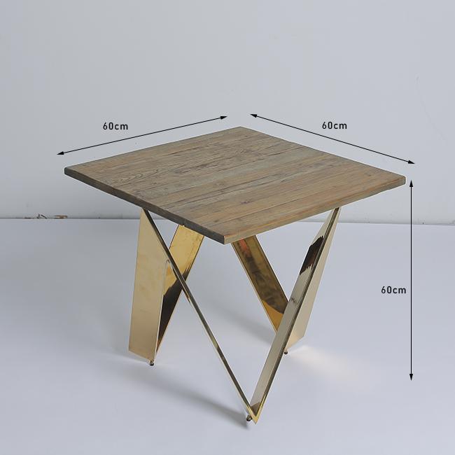 60x60x60 سم طاولة القهوة غرفة المعيشة X شكل مع نحاس الساق 0