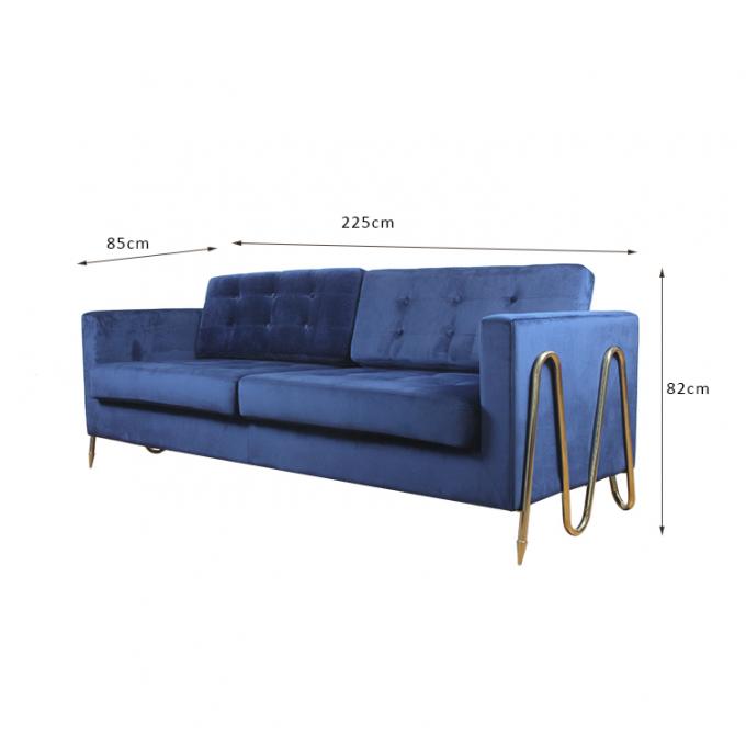 الفولاذ المقاوم للصدأ مصمم شقة صغيرة الحديثة النسيج أريكة W 225cm 0