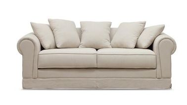شراء Fashion Linen Fabric 3 Seater Sofa 18 `` لردهة الفندق ، البتولا / الخشب الرقائقي التصنيع عبر الإنترنت