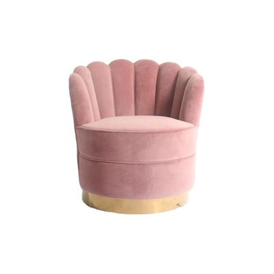 شراء الحديث زهرة شكل W76cm أريكة النسيج المخملية مع قاعدة الذهب SS التصنيع عبر الإنترنت