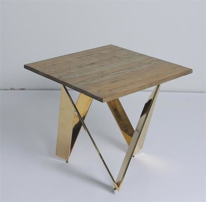 شراء 60x60x60 سم طاولة القهوة غرفة المعيشة X شكل مع نحاس الساق التصنيع عبر الإنترنت