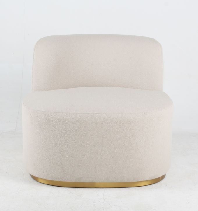 غرفة المعيشة قماش أبيض Boucle Accent Leisure Chair Modern Style 3