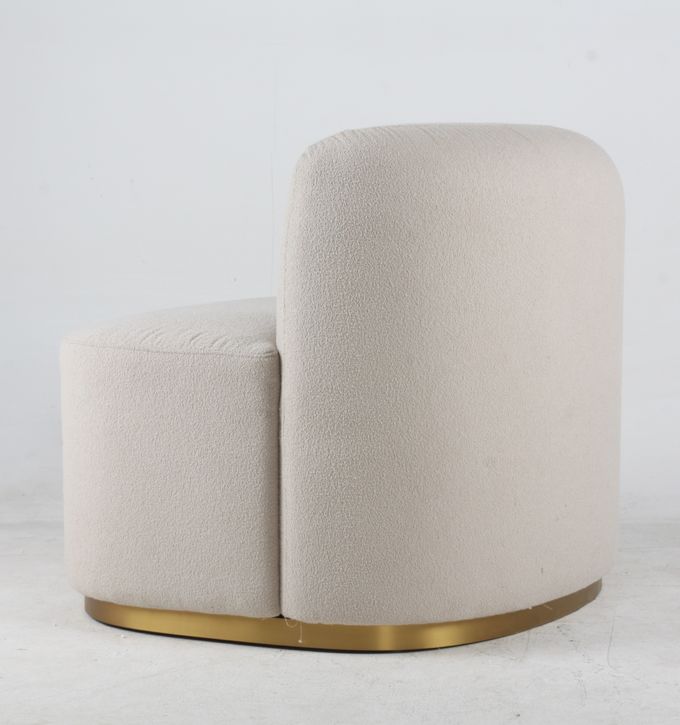 غرفة المعيشة قماش أبيض Boucle Accent Leisure Chair Modern Style 1