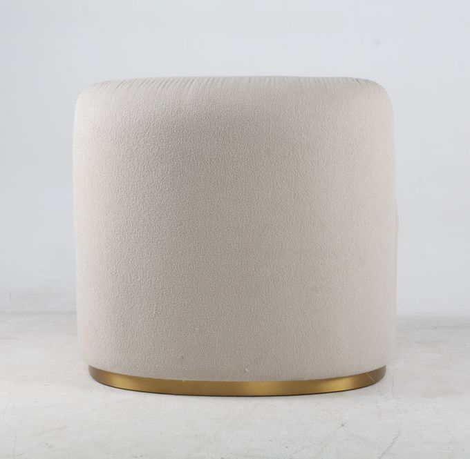 غرفة المعيشة قماش أبيض Boucle Accent Leisure Chair Modern Style 0