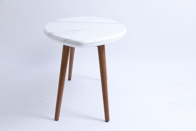 أثاث Tisch Center Tea Bedside Table Living Room Mdf Small Cafe Round with Wood Legs 1