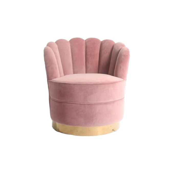 الحديث زهرة شكل W76cm أريكة النسيج المخملية مع قاعدة الذهب SS 3