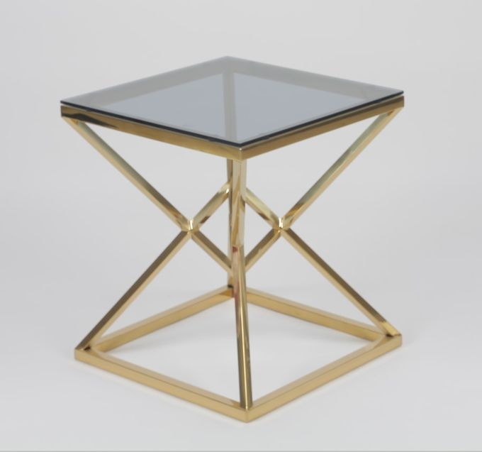 50x50cm الحديثة 0.47cbm الفولاذ المقاوم للصدأ وطاولة قهوة زجاجية 5