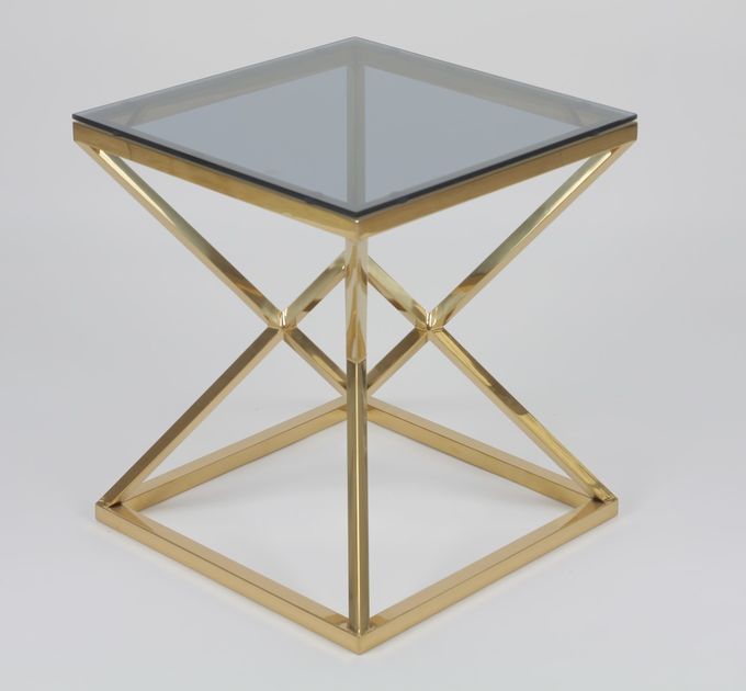 50x50cm الحديثة 0.47cbm الفولاذ المقاوم للصدأ وطاولة قهوة زجاجية 4